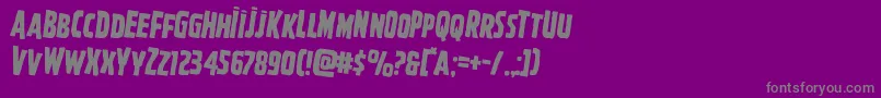 フォントGhoulishintentrotate2 – 紫の背景に灰色の文字