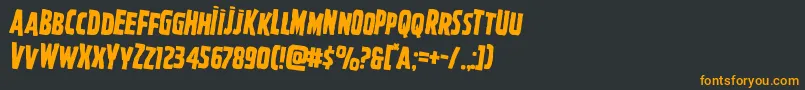 Ghoulishintentrotate2-Schriftart – Orangefarbene Schriften auf schwarzem Hintergrund