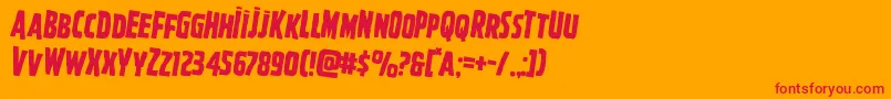 Ghoulishintentrotate2 Font – Red Fonts on Orange Background
