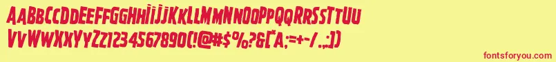 フォントGhoulishintentrotate2 – 赤い文字の黄色い背景