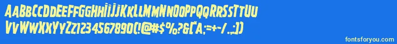 Ghoulishintentrotate2 Font – Yellow Fonts on Blue Background