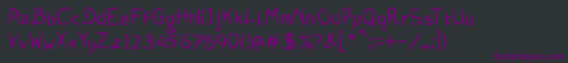 Czcionka Asal – fioletowe czcionki na czarnym tle