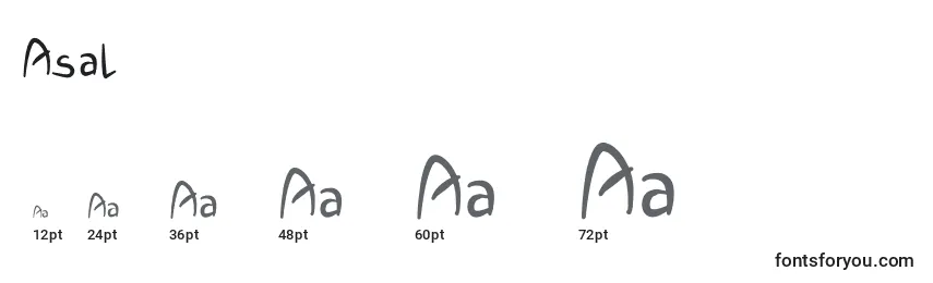 Размеры шрифта Asal