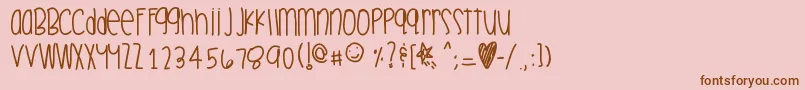 Celebrationtime-fontti – ruskeat fontit vaaleanpunaisella taustalla