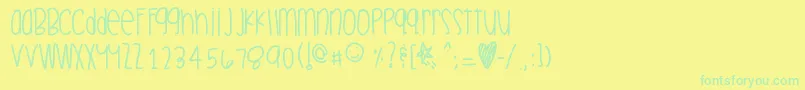 Celebrationtime Font – Green Fonts on Yellow Background