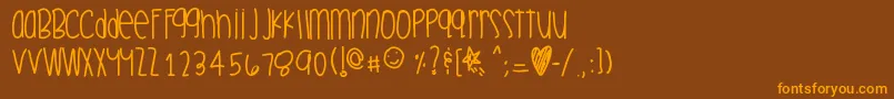 Celebrationtime Font – Orange Fonts on Brown Background