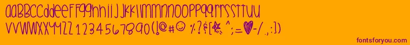 Шрифт Celebrationtime – фиолетовые шрифты на оранжевом фоне