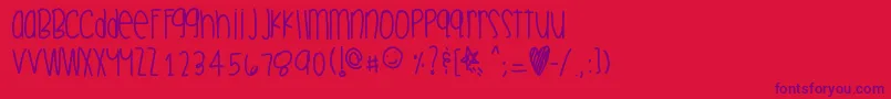 Celebrationtime Font – Purple Fonts on Red Background