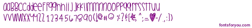 Celebrationtime-fontti – violetit fontit valkoisella taustalla