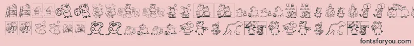 フォントPeppaPig – ピンクの背景に黒い文字