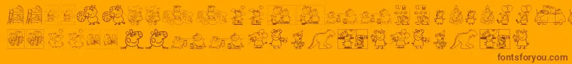 Weitere Informationen zur PeppaPig-Schriftart PeppaPig-Schriftart – Braune Schriften auf orangefarbenem Hintergrund