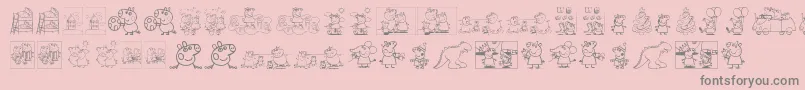 PeppaPig-fontti – harmaat kirjasimet vaaleanpunaisella taustalla