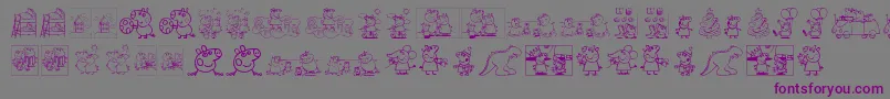 PeppaPig-fontti – violetit fontit harmaalla taustalla