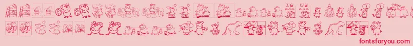 PeppaPig Font – Red Fonts on Pink Background