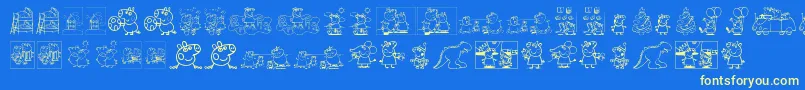 フォントPeppaPig – 黄色の文字、青い背景