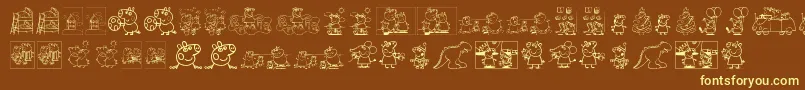 PeppaPig Font – Yellow Fonts on Brown Background