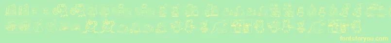 PeppaPig Font – Yellow Fonts on Green Background
