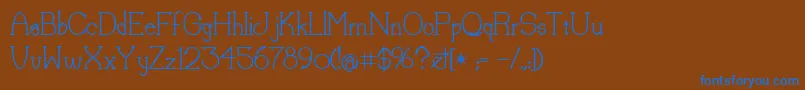 LorenaMedium Font – Blue Fonts on Brown Background