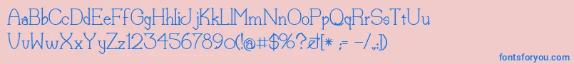 LorenaMediumフォントについての詳細 フォントLorenaMedium – ピンクの背景に青い文字
