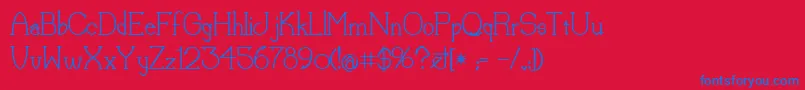 LorenaMedium Font – Blue Fonts on Red Background