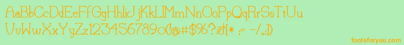 LorenaMedium Font – Orange Fonts on Green Background