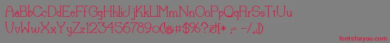 フォントLorenaMedium – 赤い文字の灰色の背景