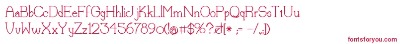 フォントLorenaMedium – 白い背景に赤い文字