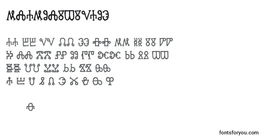 A fonte GlagoliticAoe – alfabeto, números, caracteres especiais