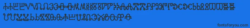 GlagoliticAoe Font – Black Fonts on Blue Background