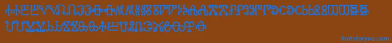 フォントGlagoliticAoe – 茶色の背景に青い文字