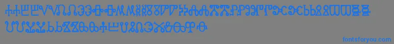 フォントGlagoliticAoe – 灰色の背景に青い文字