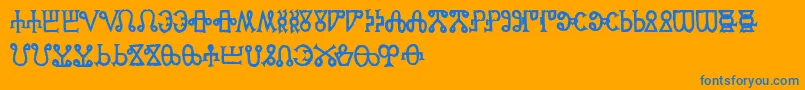 GlagoliticAoe Font – Blue Fonts on Orange Background