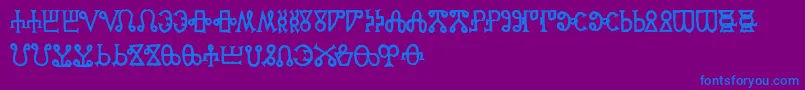 フォントGlagoliticAoe – 紫色の背景に青い文字