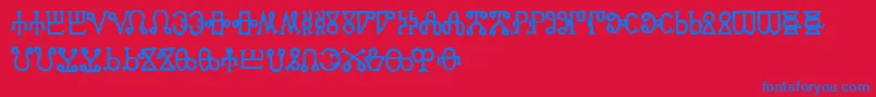 フォントGlagoliticAoe – 赤い背景に青い文字