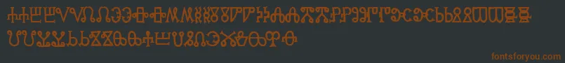 GlagoliticAoe-fontti – ruskeat fontit mustalla taustalla