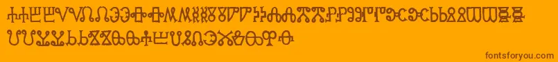 GlagoliticAoe Font – Brown Fonts on Orange Background