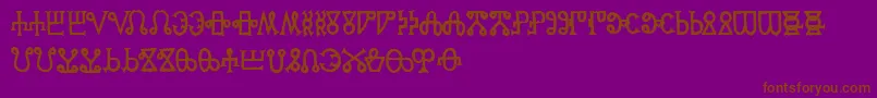 GlagoliticAoe-fontti – ruskeat fontit violetilla taustalla
