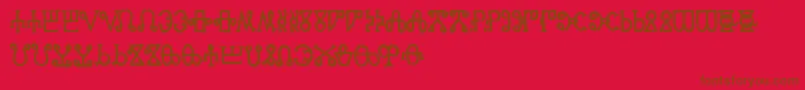 GlagoliticAoe-fontti – ruskeat fontit punaisella taustalla