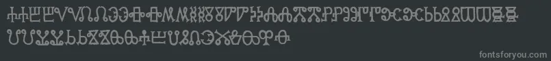 フォントGlagoliticAoe – 黒い背景に灰色の文字