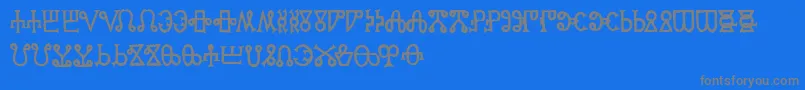 フォントGlagoliticAoe – 青い背景に灰色の文字