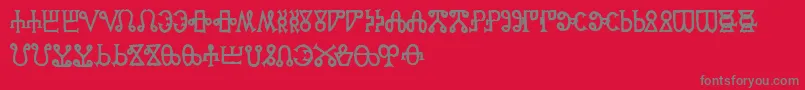 フォントGlagoliticAoe – 赤い背景に灰色の文字