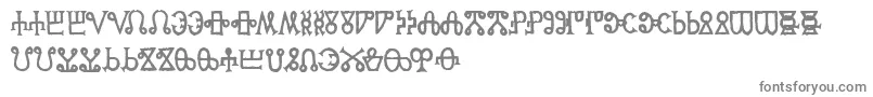 GlagoliticAoe-fontti – harmaat kirjasimet valkoisella taustalla