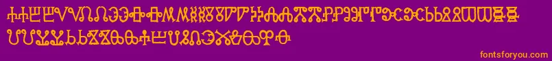 GlagoliticAoe Font – Orange Fonts on Purple Background