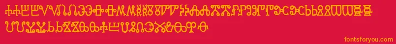 フォントGlagoliticAoe – 赤い背景にオレンジの文字