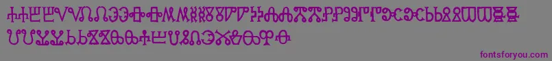 GlagoliticAoe Font – Purple Fonts on Gray Background