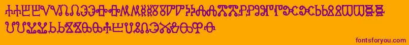 GlagoliticAoe Font – Purple Fonts on Orange Background