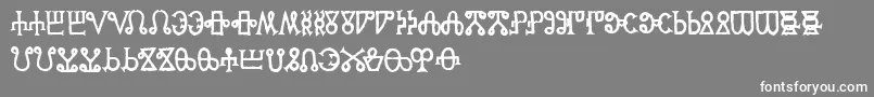 フォントGlagoliticAoe – 灰色の背景に白い文字