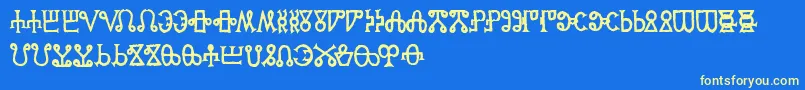 フォントGlagoliticAoe – 黄色の文字、青い背景