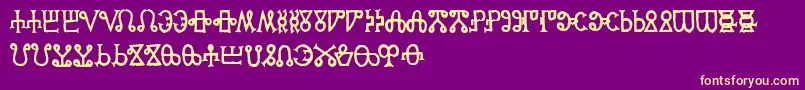 GlagoliticAoe Font – Yellow Fonts on Purple Background