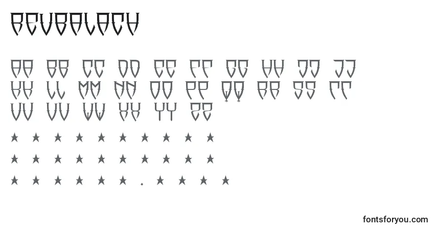 Schriftart Reubalach – Alphabet, Zahlen, spezielle Symbole